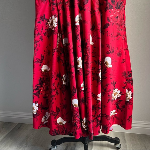 Lady Voluptuous 14 US / 18 UK Estrella Vintage Inspired Red Floral Dress - Picture 6 of 14